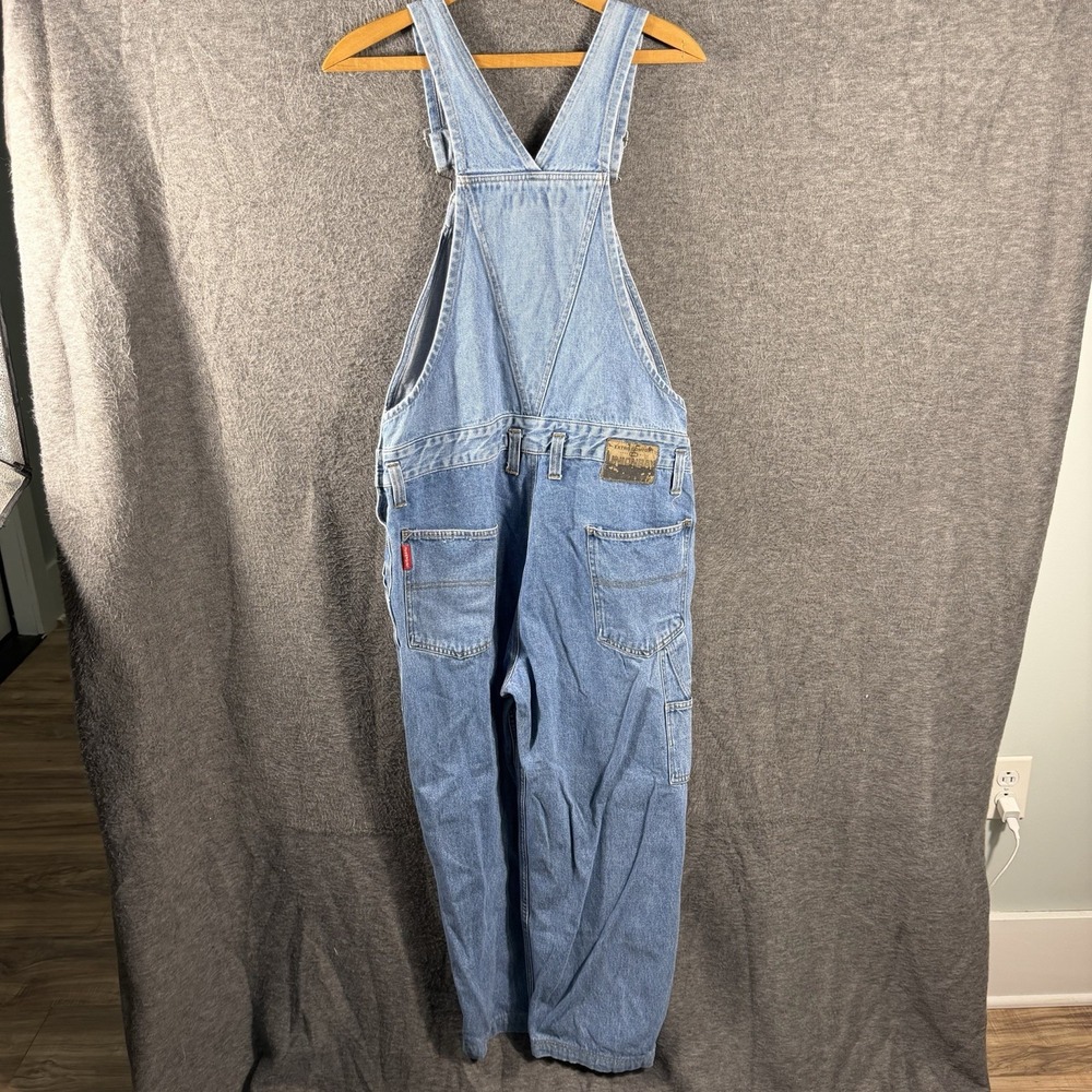 Vintage Unionbay Bib Overalls Womens M Light Wash Denim Y2K Wide Leg Carpenter - Picture 7 of 10
